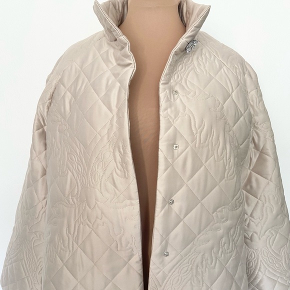 Vintage Inspired Satin Coat *Medium* Quilted Formal Wedding Bridal Evening Coat - Picture 7 of 10